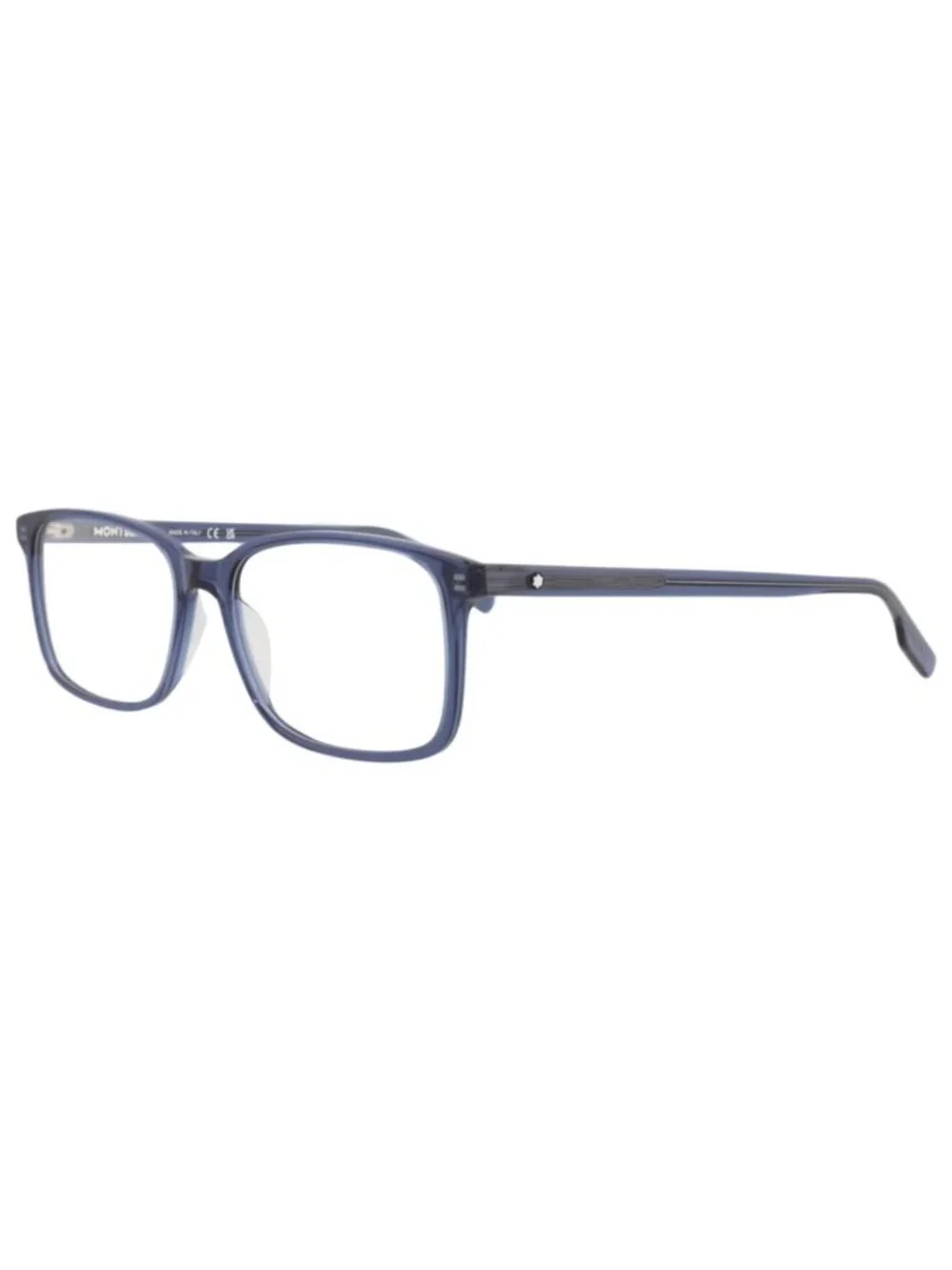 New Montblanc Women's Eyeglasses Square Rectangle Acetate Frame Mens Blue Blue